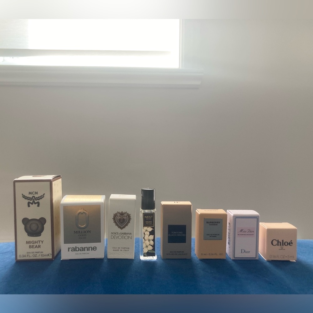 Brand New Set of 8 Luxury Minis - Tom Ford, Burberry, Dior, MCM, Chloe, Dolce G